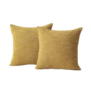 K Kevin Textile Honey Yellow Faux Linen Decorative Handmade Pillow Covers